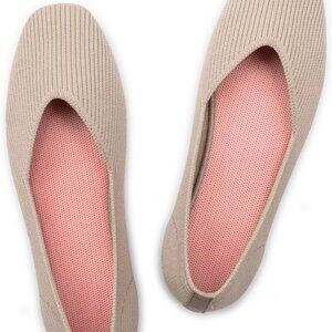 Women's Knit Flat Shoes Casual Comfort Non-slip Rubber Sole Size 9